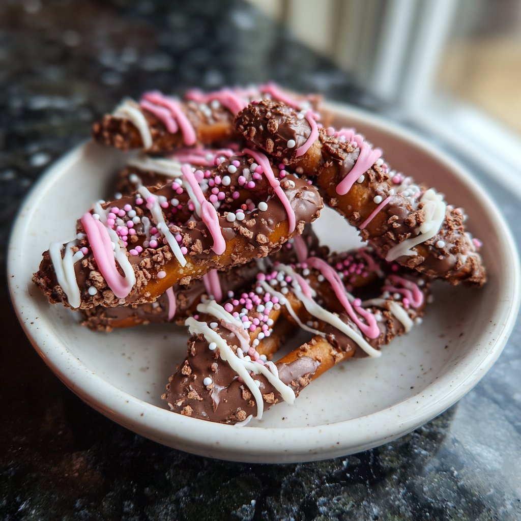 Valentines Snacks Chocolate Dipped Pretzels