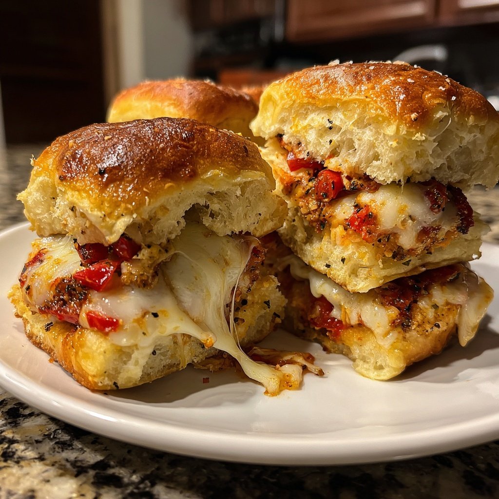 Easy Slider Roasted Pepper Mozzarella Sliders
