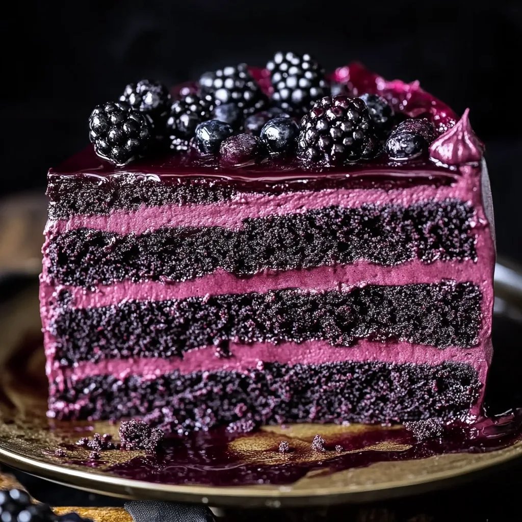 Decadent Blackberry Velvet Gothic Cake