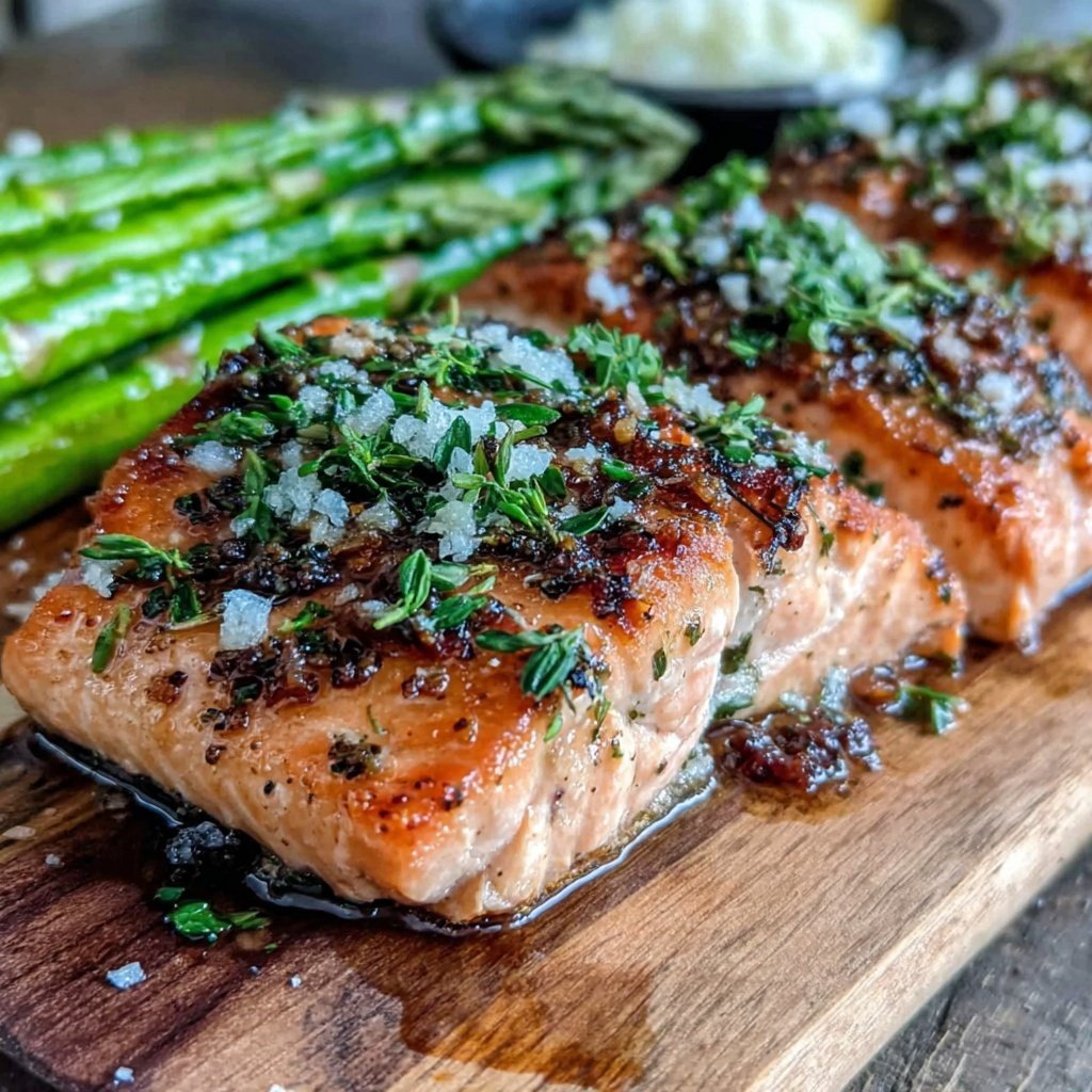 Healthy Lemon Herb Salmon With Roasted Asparagus