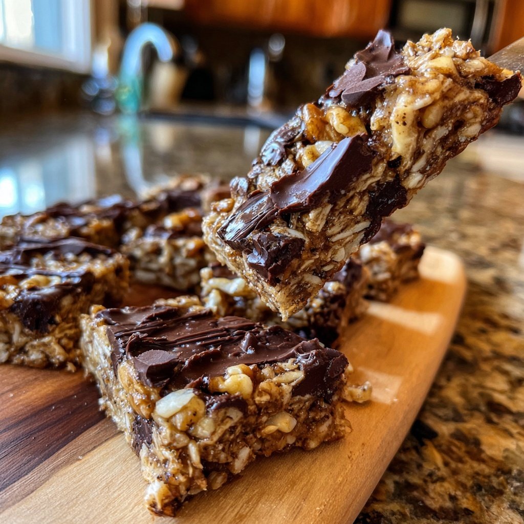 Chocolate Banana Walnut Snack Bars