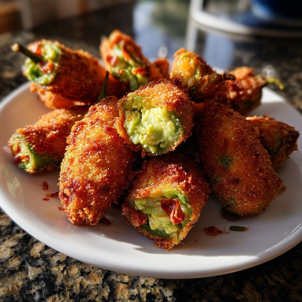 Jalapeno Poppers with Creamy Avocado Filling