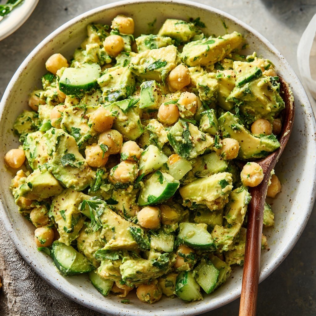 Healthy & Light Avocado Chickpea Salad