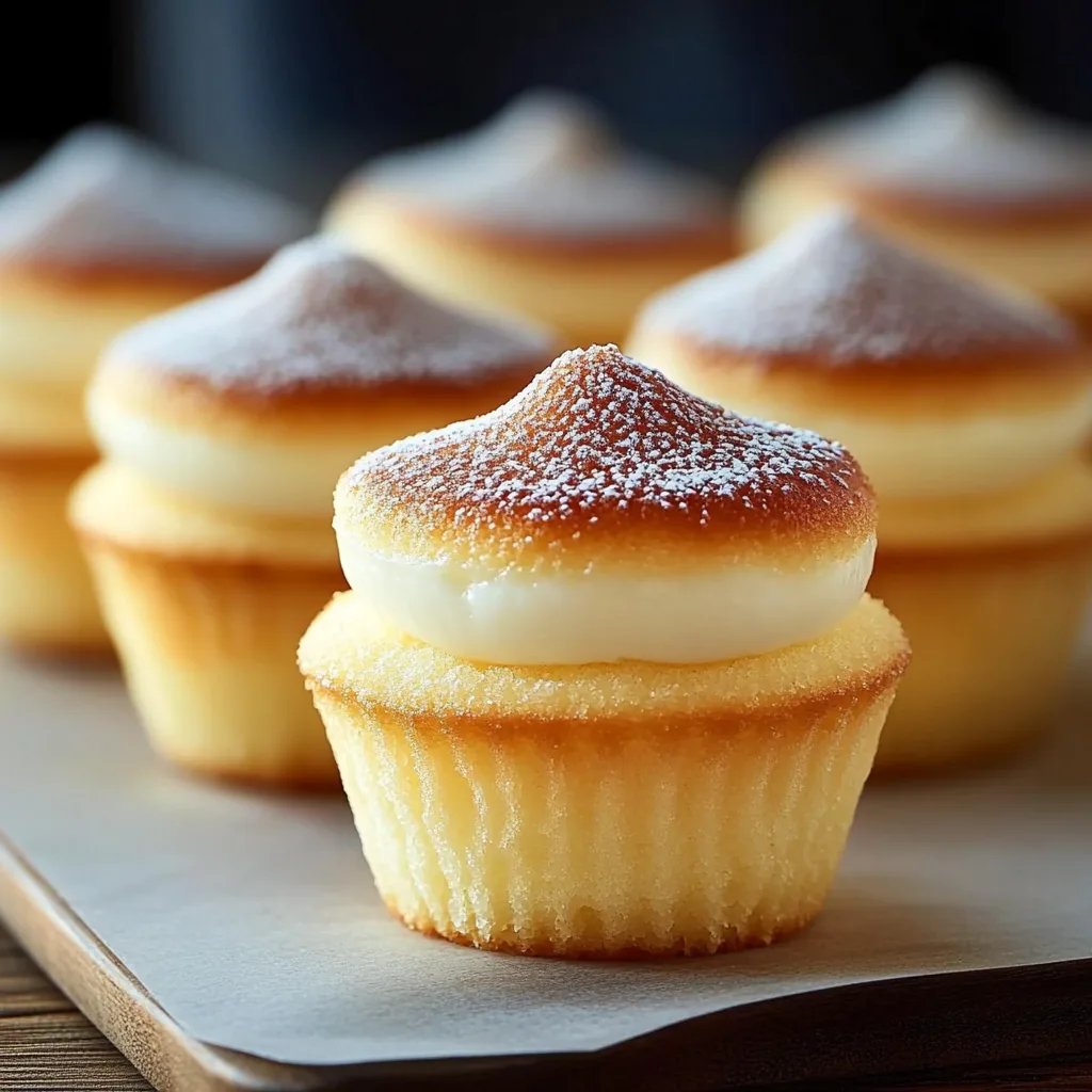 Soft and Fluffy Japanese Cotton Cheesecake Cupcakes