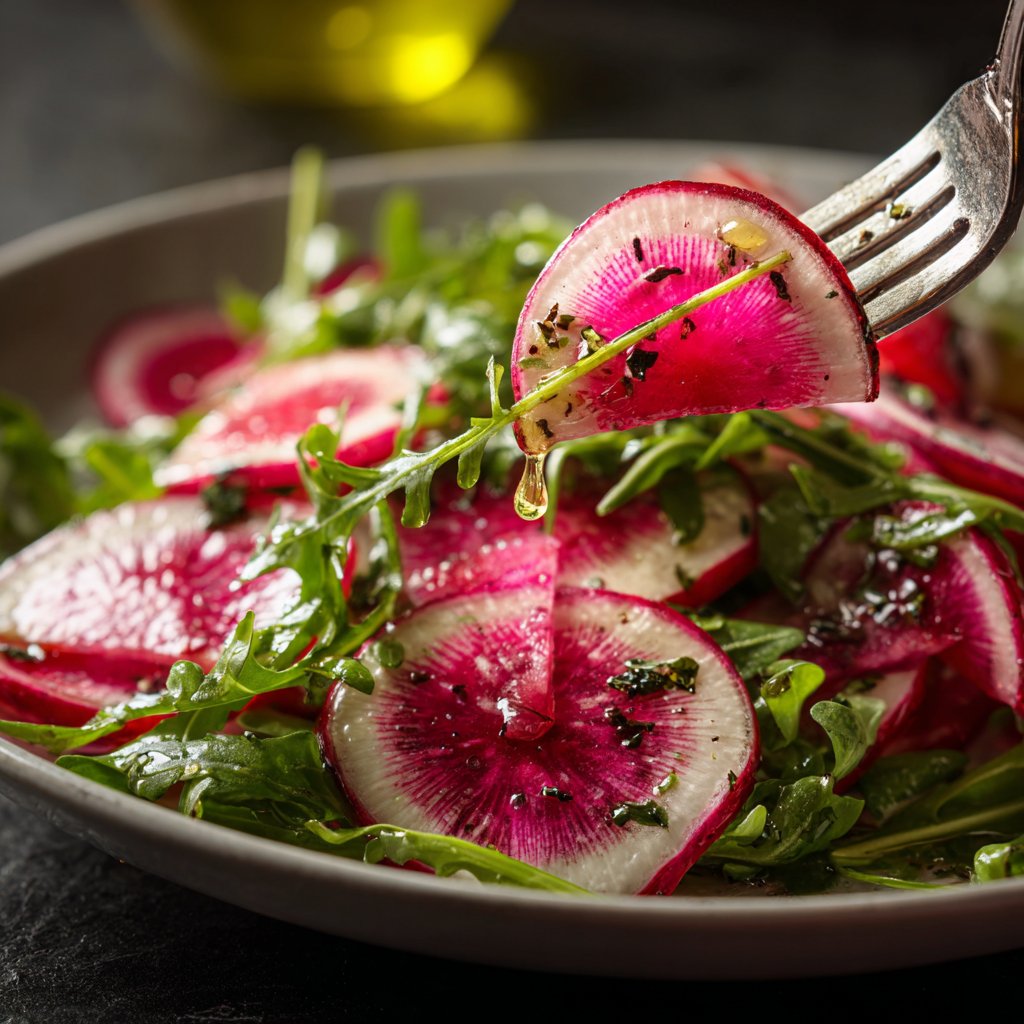 Watermelon Radish Salad with Honey Vinaigrette