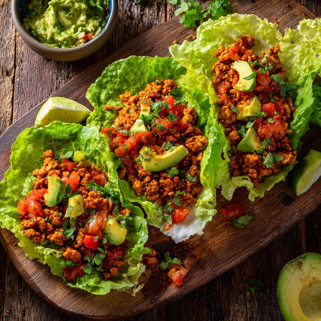 Ground Chicken Taco Lettuce Wraps