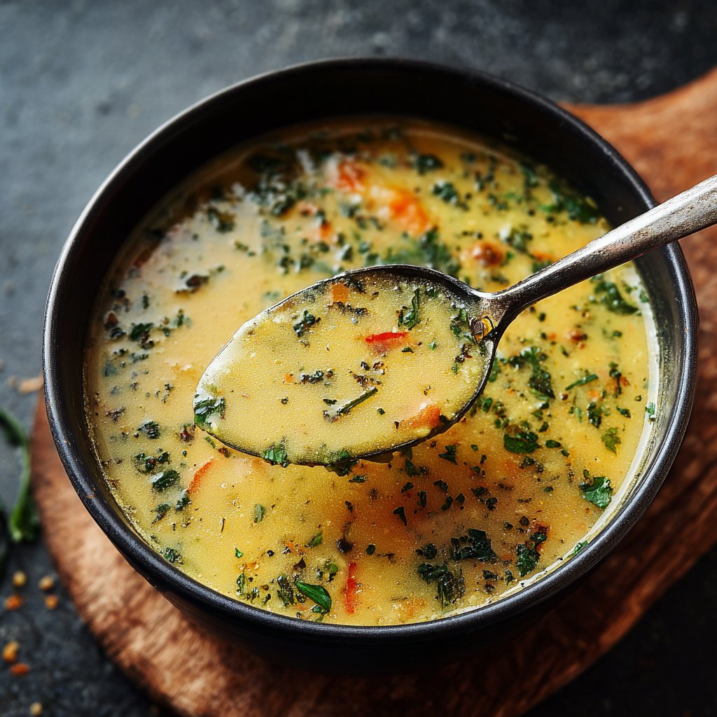 Creamy Garlic Lentil Soup