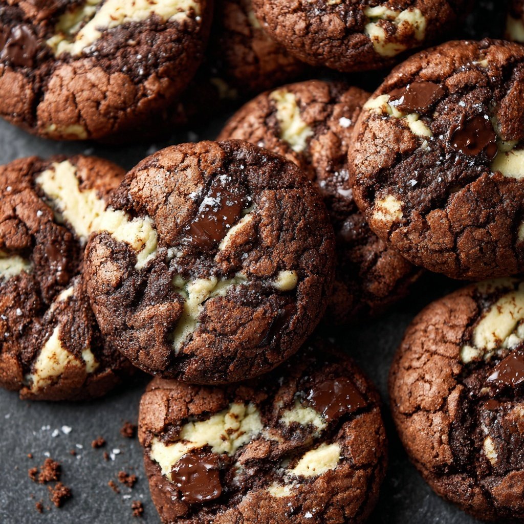 Brownie Mix Cookies With Cream Cheese Swirl