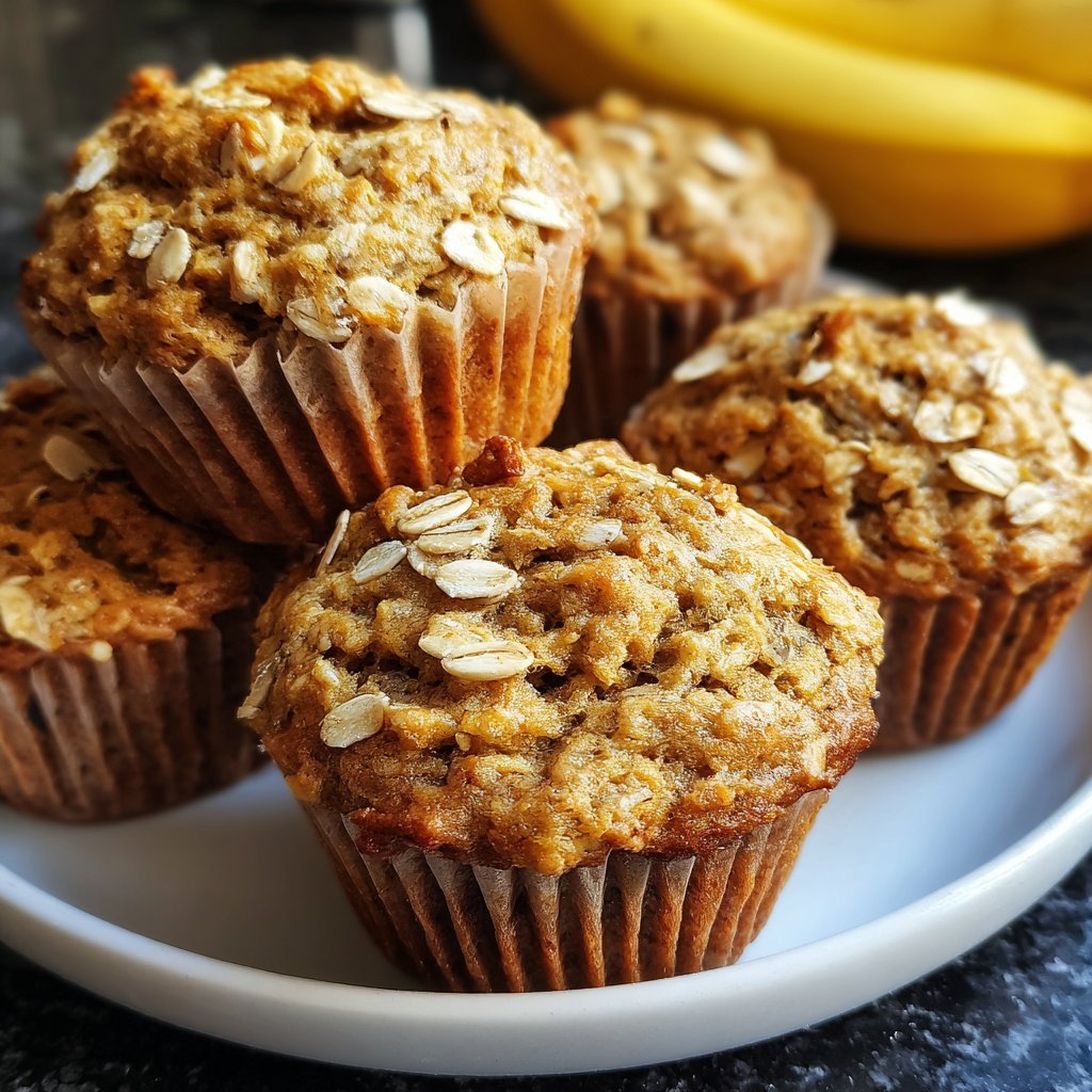 Healthy Banana Oat Muffins