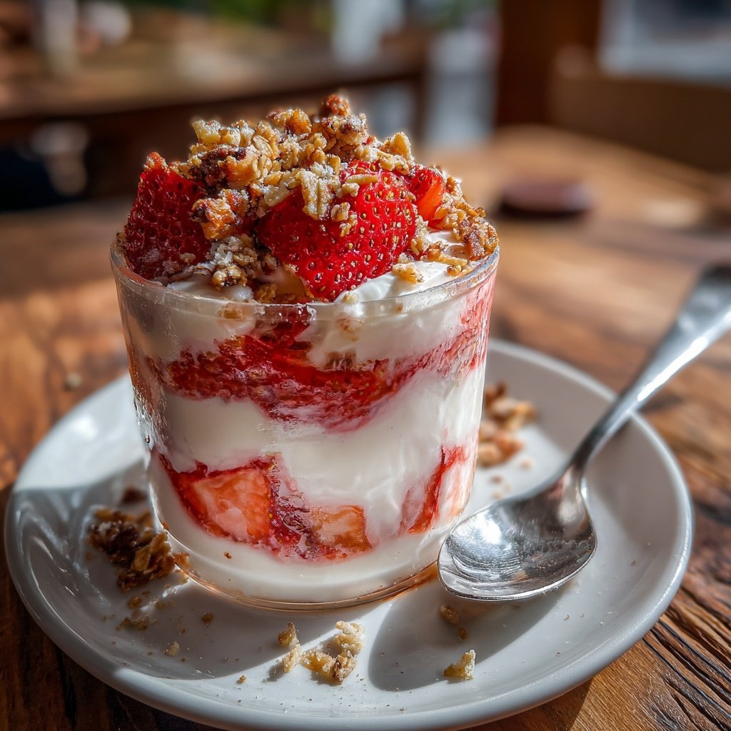 Fresh Strawberry Yogurt Dessert