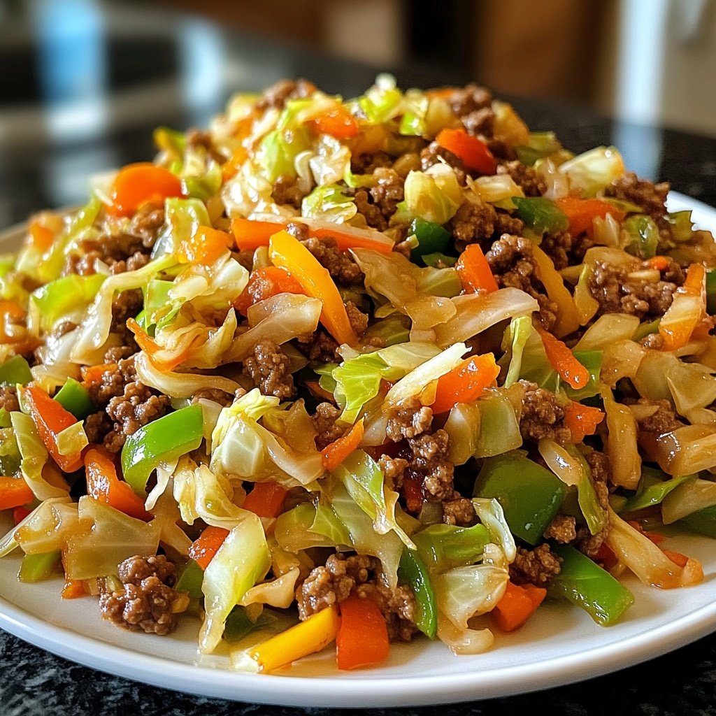 Ground Beef Cabbage Stir Fry