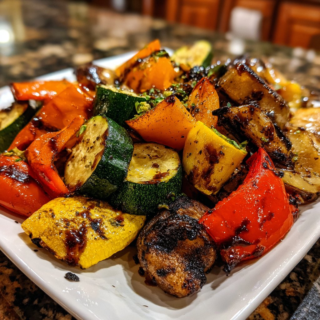 Healthy Dinner Grilled Veggie Plate