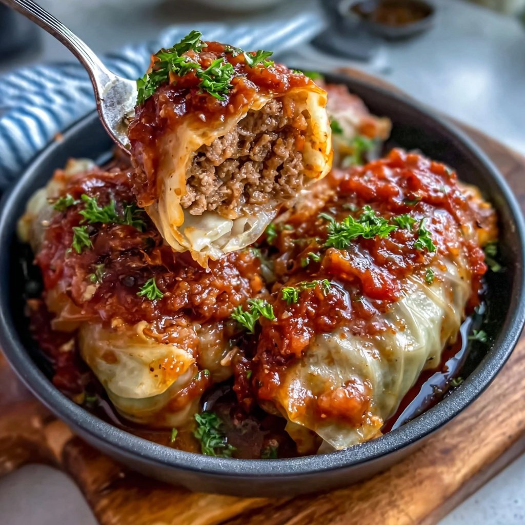Hamburger Meat And Rice Stuffed Cabbage